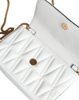 Versace White Quilted Nappa Leather Crossbody Shoulder Bag