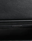 Versace Black Grainy Calf Leather Logo Crossbody Shoulder Bag