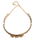 Dolce & Gabbana Gold Tone Crystal Embellished Women Waist Chain Belt