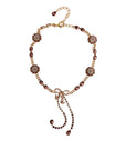 Dolce & Gabbana Gold Tone Brass Crystal Embellished Waist Chain Belt