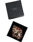 Dolce & Gabbana Gold Tone Brass Sacred Heart Crystal Embellished Brooch
