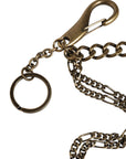 Dolce & Gabbana Silver Tone Metal DG Logo Crystal Keychain Keyring