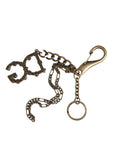 Dolce & Gabbana Silver Tone Metal DG Logo Crystal Keychain Keyring