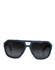 Dolce & Gabbana Blue Metal Frame Rubber Skin Polarized Mirror Lens Sunglasses