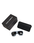 Dolce & Gabbana Blue Metal Frame Rubber Skin Polarized Mirror Lens Sunglasses