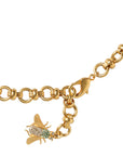 Dolce & Gabbana Gold Brass Crystal Bug Charm Pendant Statement Necklace