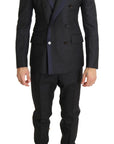 Dolce & Gabbana Elegant Gray Polka Dot 3-Piece Suit