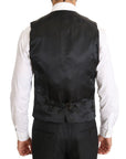 Dolce & Gabbana Elegant Gray Polka Dot 3-Piece Suit