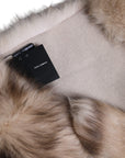 Dolce & Gabbana Brown Frost Fox Fur Neck Warmer Winter Scarf