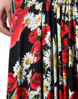Dolce & Gabbana Black Floral Silk Sleeveless Long Gown Dress