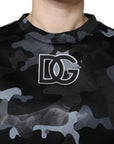 Dolce & Gabbana Black Camouflage Round Neck Sweatshirt Sweater