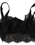 Dolce & Gabbana Black Floral Lace Stretch Bralette Underwear