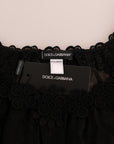 Dolce & Gabbana Elegant Black Silk Lace Chemise Dress