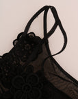 Dolce & Gabbana Elegant Black Silk Lace Chemise Dress