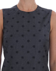 Dolce & Gabbana Chic Sleeveless Polka Dot Wool Dress