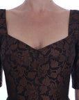 Dolce & Gabbana Chic Brown Mini Wool Blend Dress