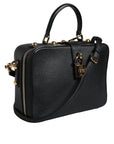 Dolce & Gabbana Black Calfskin Leather Welcome Handbag Bag