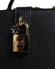 Dolce & Gabbana Black Calfskin Leather Welcome Handbag Bag
