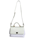 Dolce & Gabbana White Rafia Leather SICILY Crossbody Bag