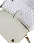 Dolce & Gabbana White Rafia Leather SICILY Crossbody Bag