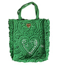 Dolce & Gabbana Green Small Cordonetto Lace Beatrice Tote Bag