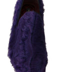 Dolce & Gabbana Plush Purple Sheep Fur Loafers