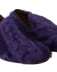Dolce & Gabbana Plush Purple Sheep Fur Loafers