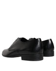 Dolce & Gabbana Black Leather Derby Formal Dress Shoes