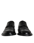 Dolce & Gabbana Black Leather Oxford Wingtip Formal Shoes
