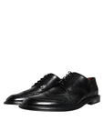 Dolce & Gabbana Black Leather Oxford Wingtip Formal Shoes