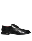 Dolce & Gabbana Black Leather Oxford Wingtip Formal Shoes