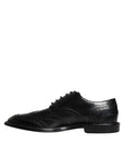 Dolce & Gabbana Black Leather Oxford Wingtip Formal Shoes