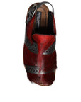 Dolce & Gabbana Black Red Gazelle Hair Leather Sandals Shoes