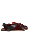 Dolce & Gabbana Black Red Gazelle Hair Leather Sandals Shoes