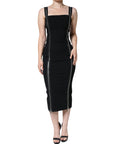 Dolce & Gabbana Black Zipper Bodycon Sheath Midi Dress