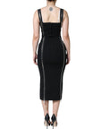 Dolce & Gabbana Black Zipper Bodycon Sheath Midi Dress