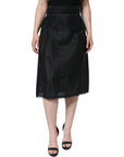 Dolce & Gabbana Black Viscose High Waist Pencil Cut Skirt