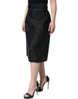 Dolce & Gabbana Black Viscose High Waist Pencil Cut Skirt
