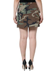 Dolce & Gabbana Multicolor Camouflage Mid Waist A-line Skirt