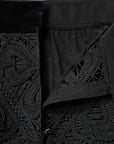 Dolce & Gabbana Black Floral Lace HighWaist Pencil Cut Skirt