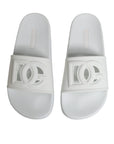 Dolce & Gabbana White Rubber Slides Sandals Beachwear Shoes