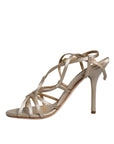 Dolce & Gabbana Beige Leather Stiletto Heels Sandals Shoes