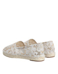 Dolce & Gabbana White Lace Viscose Espadrilles Flats Shoes