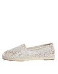 Dolce & Gabbana White Lace Viscose Espadrilles Flats Shoes