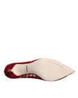Dolce & Gabbana Red Taormina Lace Crystal Heels Pumps Shoes
