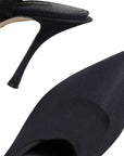 Dolce & Gabbana Black Jersey Stretch Heels Slingback Shoes