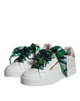 Dolce & Gabbana White Leather Portofino Low Top Sneakers Shoes