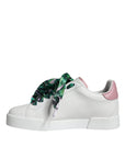 Dolce & Gabbana White Leather Portofino Low Top Sneakers Shoes