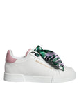 Dolce & Gabbana White Leather Portofino Low Top Sneakers Shoes
