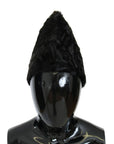 Dolce & Gabbana Elegant Black Xiangao Fur Beanie Hat